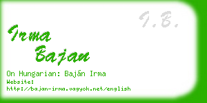 irma bajan business card